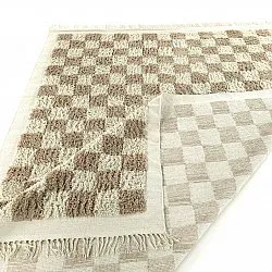 Hoogpolig vloerkleed - Elsey Natural Cotton Shaggy (crème/zand)
