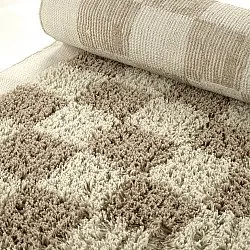 Hoogpolig vloerkleed - Elsey Natural Cotton Shaggy (crème/zand)