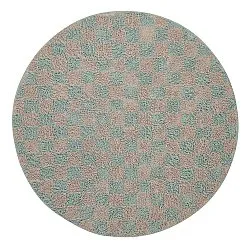 Ronde vloerkleden - Elsey Natural Cotton Shaggy (grijs/roze)