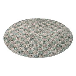 Ronde vloerkleden - Elsey Natural Cotton Shaggy (grijs/roze)