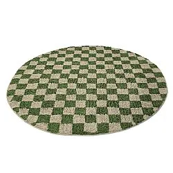 Ronde vloerkleden - Elsey Natural Cotton Shaggy (groen/beige)