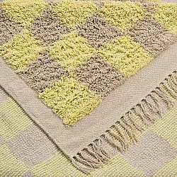 Hoogpolig vloerkleed - Elsey Natural Cotton Shaggy (geel/beige)