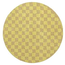 Ronde vloerkleden - Elsey Natural Cotton Shaggy (geel/beige)