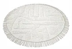 Ronde vloerkleden - Fallon Natural Cotton Shaggy (offwhite)