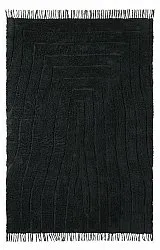 Hoogpolig vloerkleed - Farley Natural Cotton Shaggy (zwart)