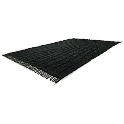 Hoogpolig vloerkleed - Farley Natural Cotton Shaggy (zwart)