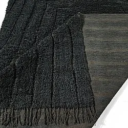 Hoogpolig vloerkleed - Farley Natural Cotton Shaggy (zwart)