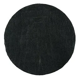 Ronde vloerkleden - Farley Natural Cotton Shaggy (zwart)