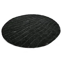 Ronde vloerkleden - Farley Natural Cotton Shaggy (zwart)