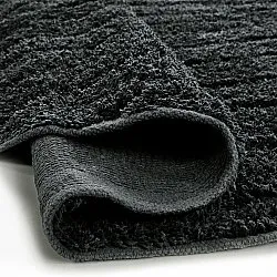 Ronde vloerkleden - Farley Natural Cotton Shaggy (zwart)