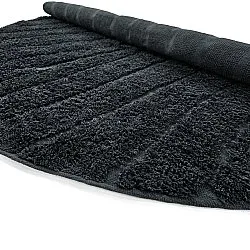 Ronde vloerkleden - Farley Natural Cotton Shaggy (zwart)