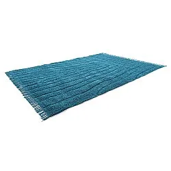Hoogpolig vloerkleed - Farley Natural Cotton Shaggy (turkoois)