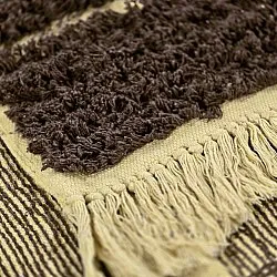 Hoogpolig vloerkleed - Ikara Natural Cotton Shaggy (bruin)