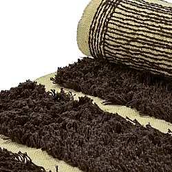 Hoogpolig vloerkleed - Ikara Natural Cotton Shaggy (bruin)