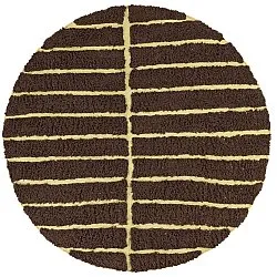 Rond vloerkleed - Ikara Natural Cotton Shaggy (bruin)