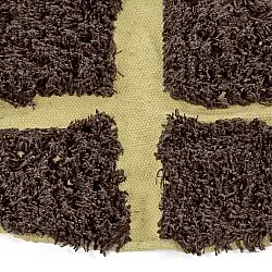 Rond vloerkleed - Ikara Natural Cotton Shaggy (bruin)