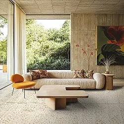 Hoogpolig vloerkleed - Ikara Natural Cotton Shaggy (room)