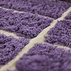 Hoogpolig vloerkleed - Ikara Natural Cotton Shaggy (paars)