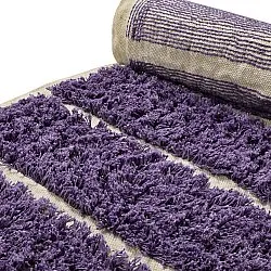 Hoogpolig vloerkleed - Ikara Natural Cotton Shaggy (paars)