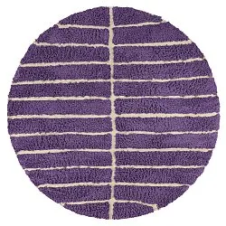 Rond vloerkleed - Ikara Natural Cotton Shaggy (paars)