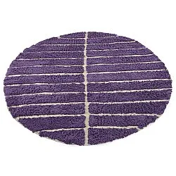 Rond vloerkleed - Ikara Natural Cotton Shaggy (paars)