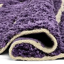 Rond vloerkleed - Ikara Natural Cotton Shaggy (paars)