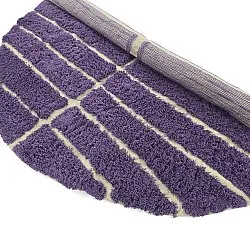 Rond vloerkleed - Ikara Natural Cotton Shaggy (paars)