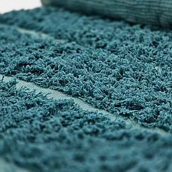 Hoogpolig vloerkleed - Ikara Natural Cotton Shaggy (turkoois)