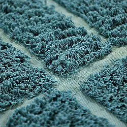 Rond vloerkleed - Ikara Natural Cotton Shaggy (turkoois)