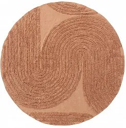 Ronde vloerkleden - Jovie Natural Cotton Shaggy (terracotta)