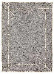 Hoogpolig vloerkleed - Kairi Natural Cotton Shaggy (grijs/beige)