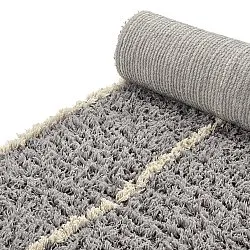 Hoogpolig vloerkleed - Kairi Natural Cotton Shaggy (grijs/beige)