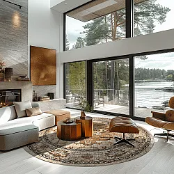 Rond vloerkleed - Siliana (beige)