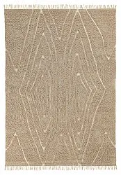 Hoogpolig vloerkleed - Kindon Natural Cotton Shaggy (beige/wit)