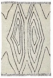 Hoogpolig vloerkleed - Kindon Natural Cotton Shaggy (gebroken wit/bruin)