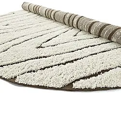 Ronde vloerkleden - Kindon Natural Cotton Shaggy (gebroken wit/bruin)