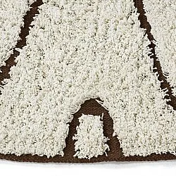 Ronde vloerkleden - Kindon Natural Cotton Shaggy (gebroken wit/bruin)
