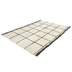 Hoogpolig vloerkleed - Lana Natural Cotton Shaggy (crème/donkergrijs)