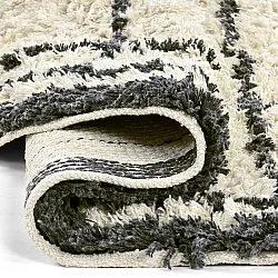 Rond vloerkleed - Lana Natural Cotton Shaggy (crème/donkergrijs)