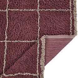 Hoogpolig vloerkleed - Lana Natural Cotton Shaggy (taupe/rood)