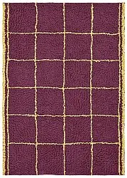 Hoogpolig vloerkleed - Lana Natural Cotton Shaggy (bordeaux/geel)