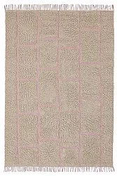 Hoogpolig vloerkleed - Lindley Natural Cotton Shaggy (beige/roze)
