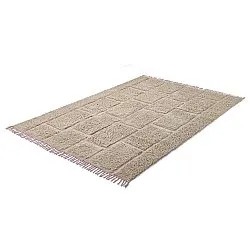 Hoogpolig vloerkleed - Lindley Natural Cotton Shaggy (beige/roze)
