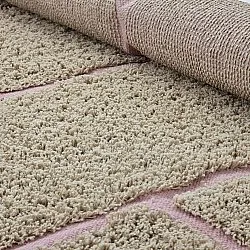 Ronde vloerkleden - Lindley Natural Cotton Shaggy (beige/roze)