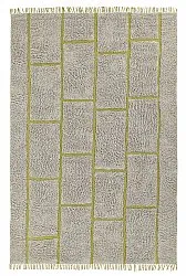 Hoogpolig vloerkleed - Lindley Natural Cotton Shaggy (grijs/groen)