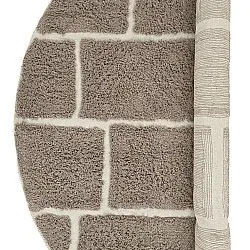 Ronde vloerkleden - Lindley Natural Cotton Shaggy (taupe/grijs)
