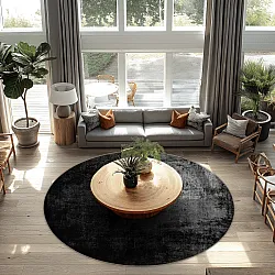 Rond vloerkleed - Lynton (zwart)