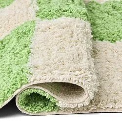 Hoogpolig vloerkleed - Maranello Natural Cotton Shaggy (groente)
