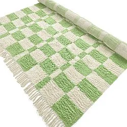 Hoogpolig vloerkleed - Maranello Natural Cotton Shaggy (groente)