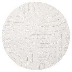 Ronde vloerkleden - Mavis Natural Cotton Shaggy (offwhite)